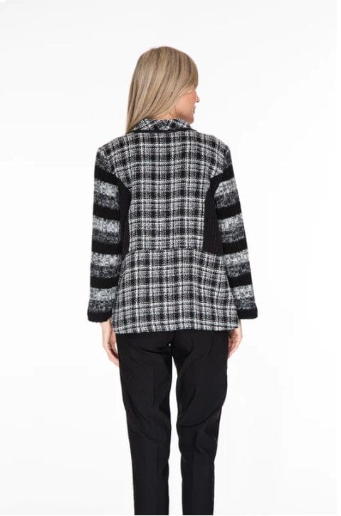 Jacket Multiples Shawl Tweed Jacket in Black and White Multiples Clothing Co.