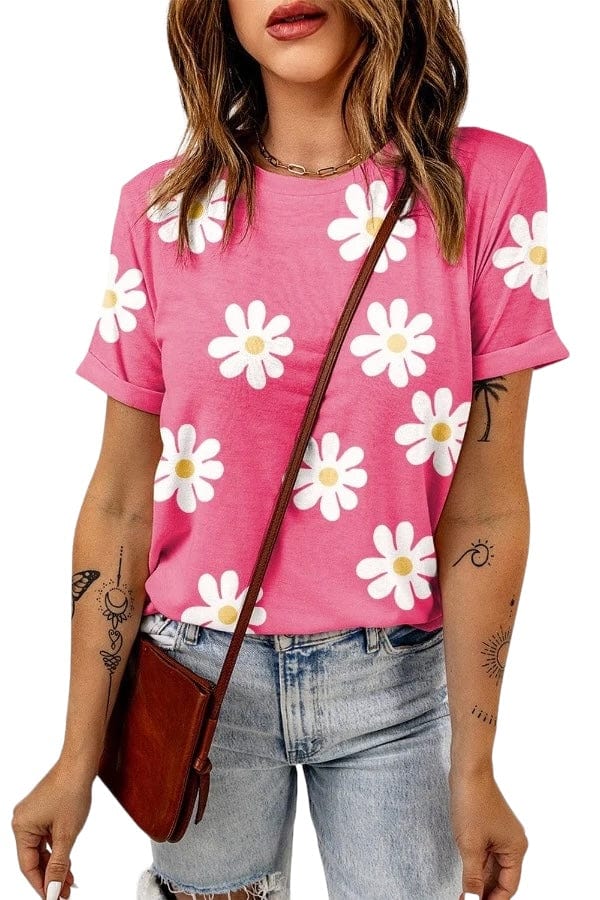 Tops Daisy T-Shirt for Women in Pink Trendsi