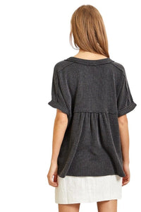 tops Andree By Unit Penny Rib Top in Charcoal Andree By Unit