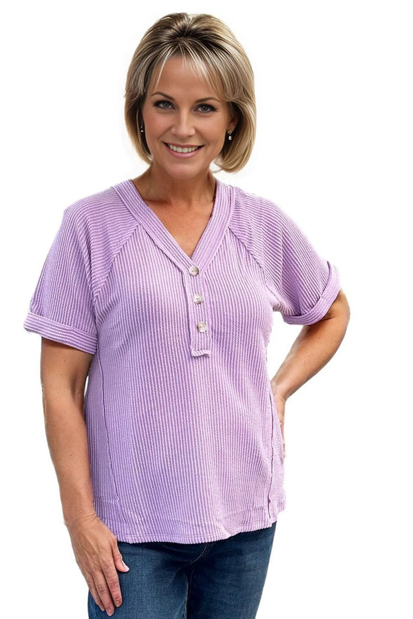 tops Andree By Unit Penny Rib Top in Lilac Andree By Unit