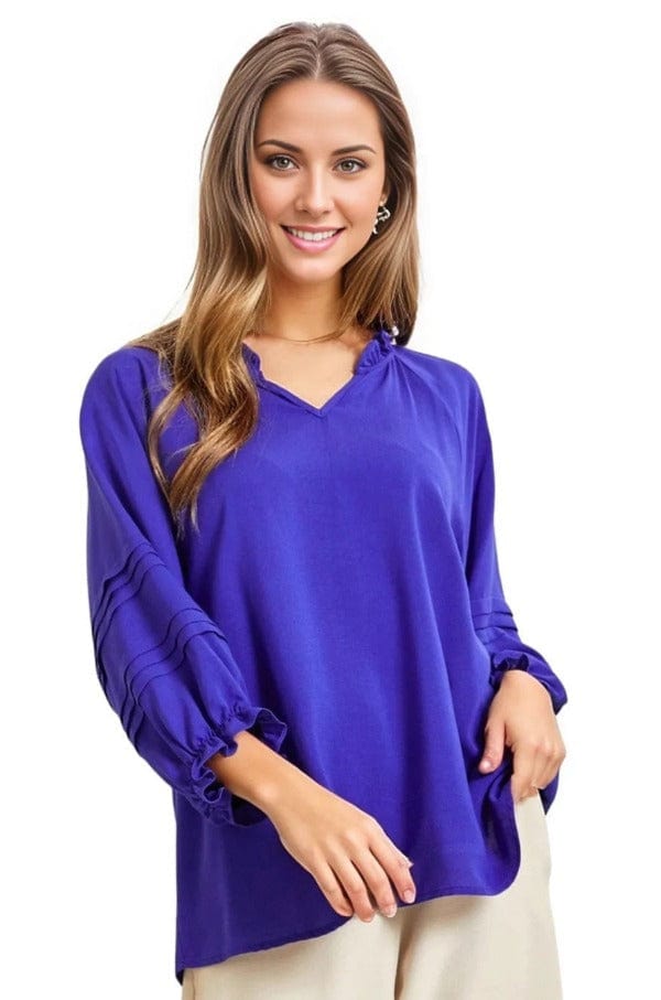 tops Andree By Unit Tina Pullover Top in Royal Blue Andree By Unit