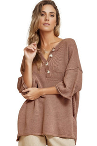 tops Becky Oversized Sweater in Mocha Andree By Unit