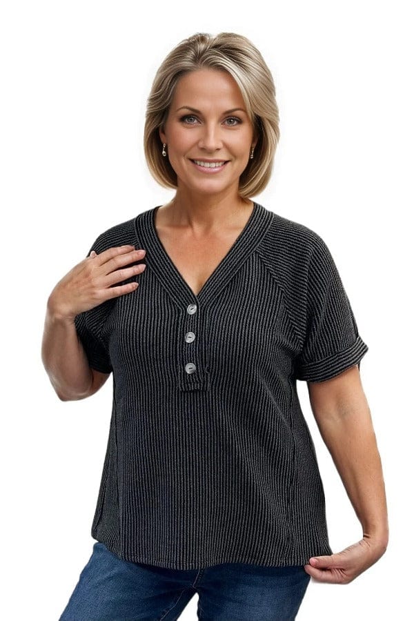 tops Andree By Unit Penny Rib Top in Charcoal S / Charcoal Andree By Unit