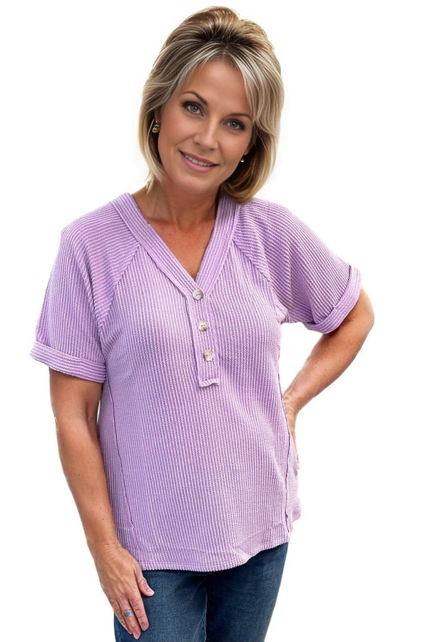 tops Andree By Unit Penny Rib Top in Lilac S / Lilac Andree By Unit