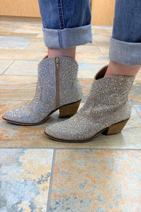 boots Corkys Shine Bright Rhinestone Ankle Boot In Clear 6 Corkys Footwear