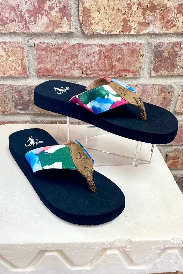 Sandal Corkys Flip Flops Summer Break in Floral Corkys Footwear
