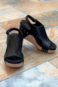 Shoes Corkys Carley Wedge Sandal in Black Smooth-3 Corkys Footwear