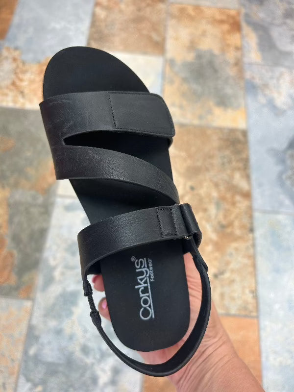 Wedge Sandal Corkys Rain Check Wedge Sandal in Black Corkys Footwear