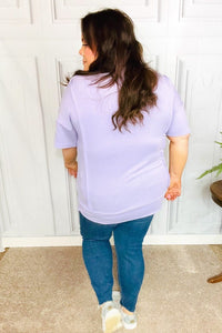 Perfectly Poised Lilac Cut Edge French Terry Top Haptics