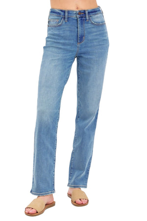 Pants Judy Blue Gracie High Waist Straight Leg Jeans Medium Blue / 7(28) Judy Blue