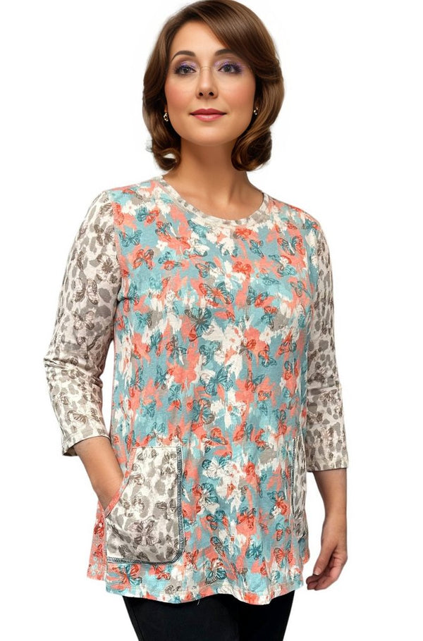 Blouse Multiples Sundance Animal and Floral Print Top Multiples Clothing Co. | All That Glitters