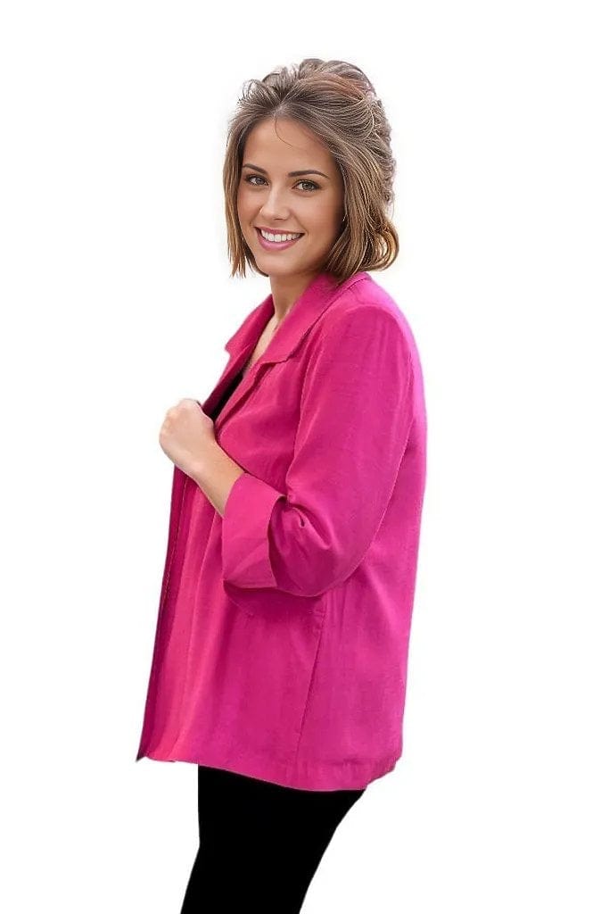 Jacket Multiples Swing Lined Jacket in Fuchsia Multiples Clothing Co.