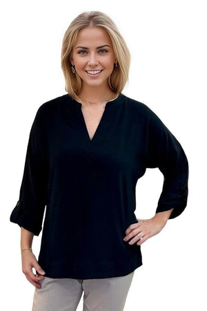 top Multiples Work Ready Top in Black Multiples Clothing Co.
