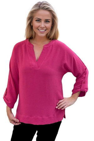 top Multiples Work Ready Top in Fuchsia Multiples Clothing Co.