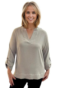 top Multiples Work Ready Top in Stone Multiples Clothing Co.