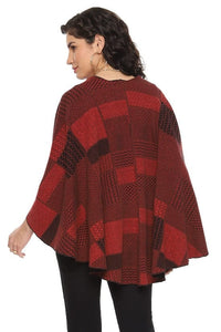 Top Parsley and Sage Zara Reversible Wrap in Red and Black One Size / Lava Parsley & Sage