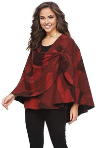 Top Parsley and Sage Zara Reversible Wrap in Red and Black One Size / Red Black/ Parsley & Sage