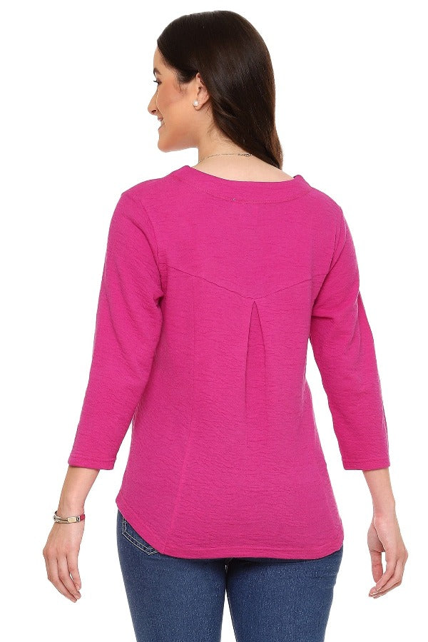 Top Parsley and Sage Frida Pullover Top in Fuchsia Parsley & Sage