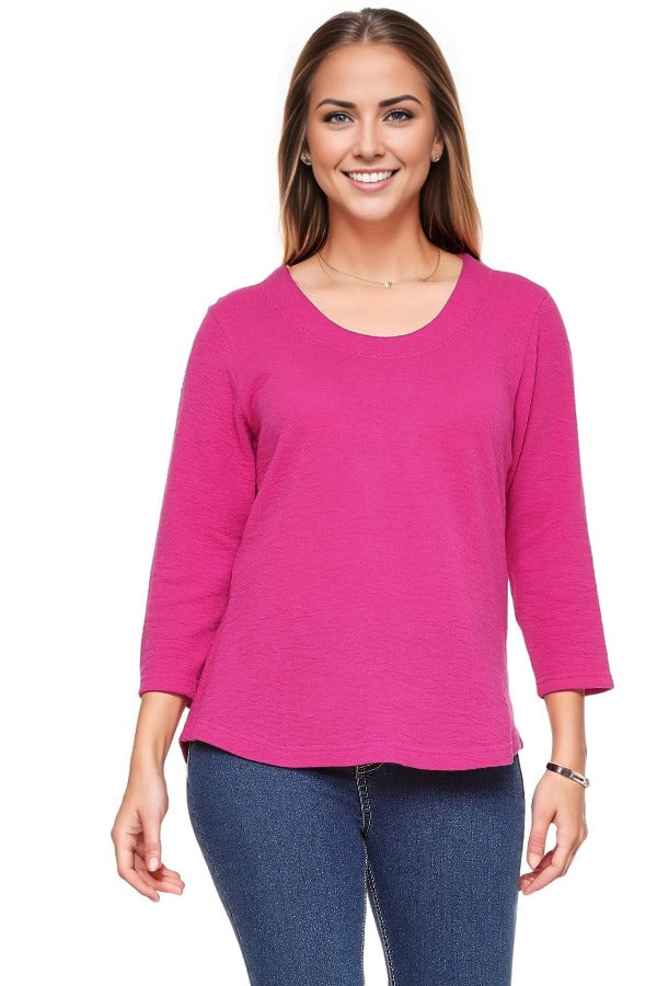 Top Parsley and Sage Frida Pullover Top in Fuchsia S / Fuchsia Parsley & Sage