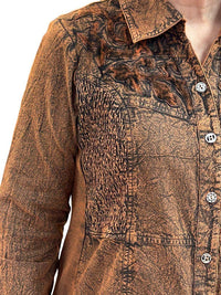 tops Parsley and Sage Regina Button Front Shirt in Gold Parsley & Sage