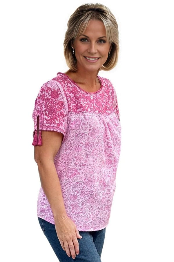 top Savanna Jane Eloise Embroidered Top in Pink S / Pink Savanna Jane