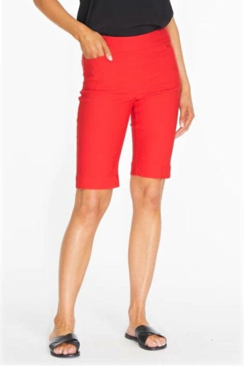 Bermuda Shorts Slimsations Bermuda Style Walking Short in Red 6 / Red Slimsations