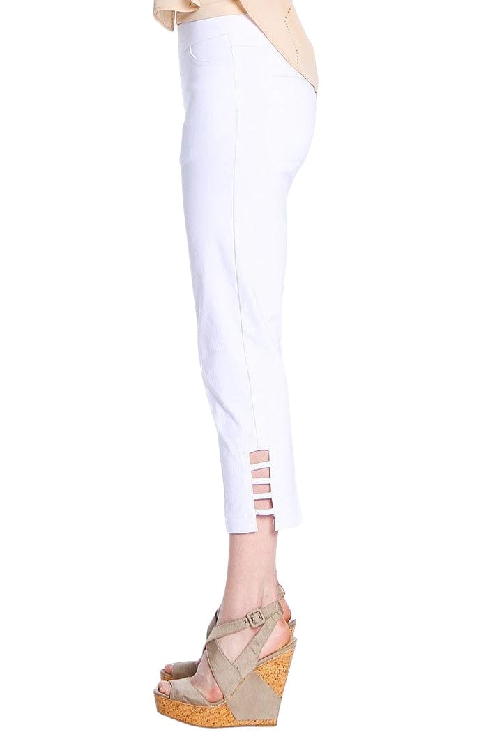 Clothing Slimsations Pull-On Ladder Cropped Pant In White Slimsations