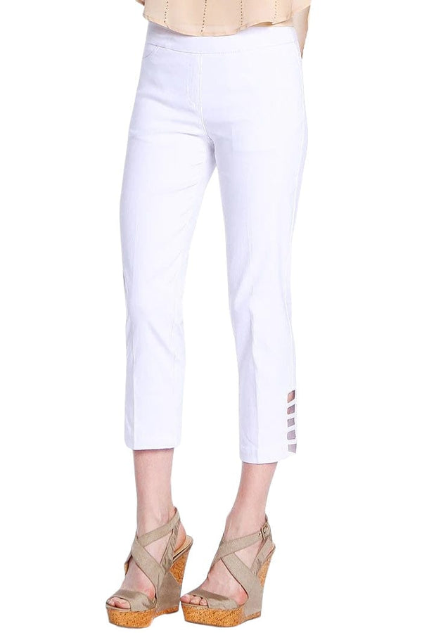 Clothing Slimsations Pull-On Ladder Cropped Pant In White Slimsations