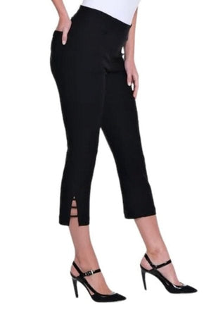 Jeans Slimsations V-Cut Ladder Cropped Pant In Black 2 / Black Slimsations