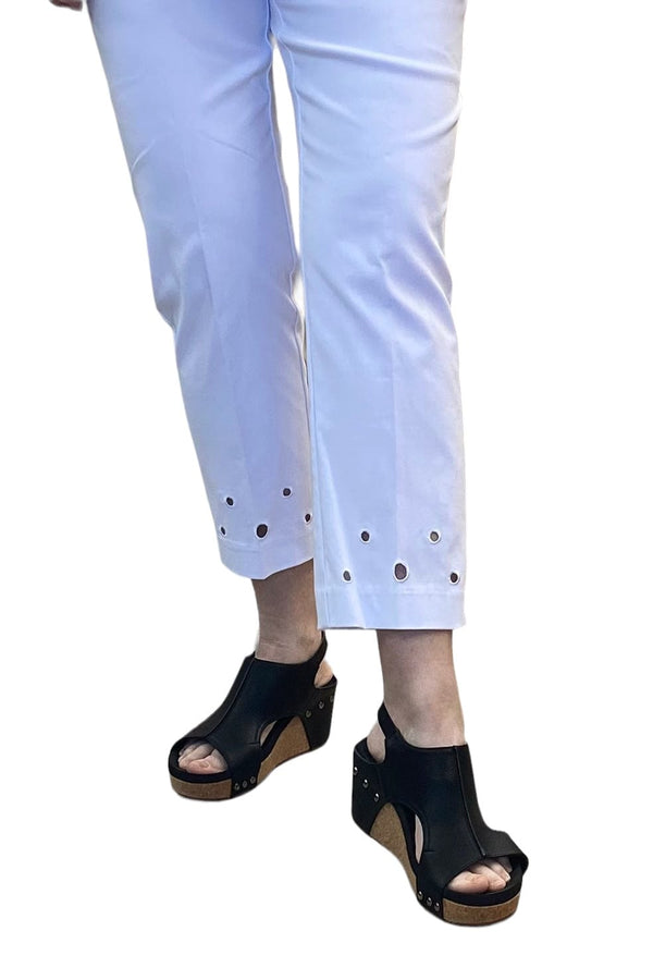 Pants Slimsations Ankle Pant with Circles in White 2 / White Slimsations