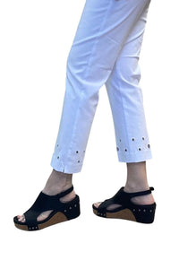Pants Slimsations Ankle Pant with Circles in White Slimsations