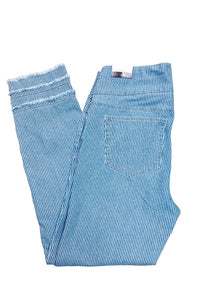 Pants Slimsations Eyelet And Fringe Ankle Jean In Medium Denim Slimsations