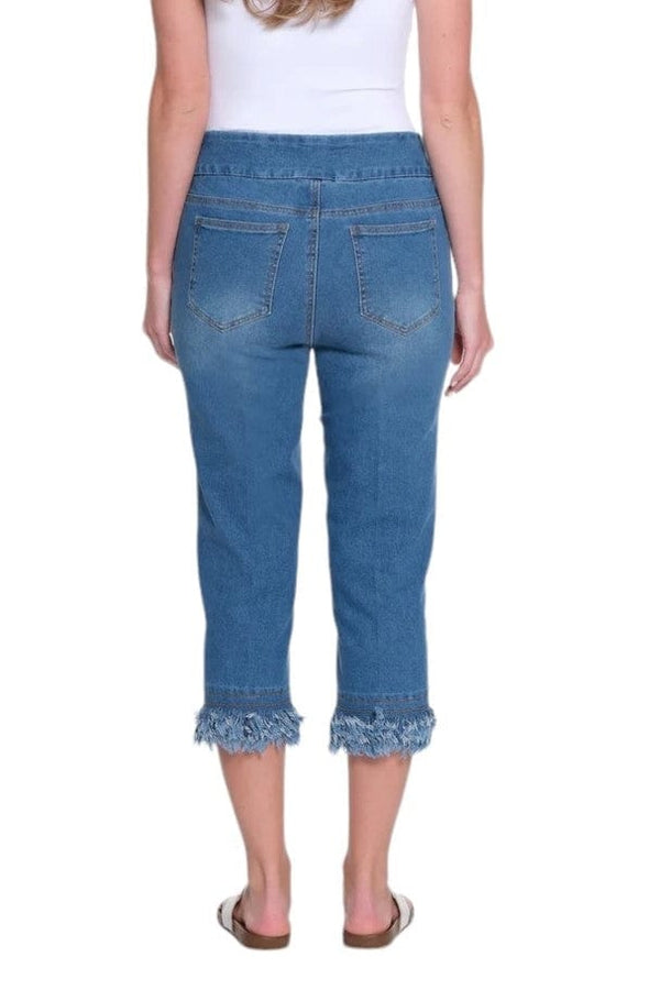 Pants Slimsations Full Fringe Cropped Jean In Denim Slimsations