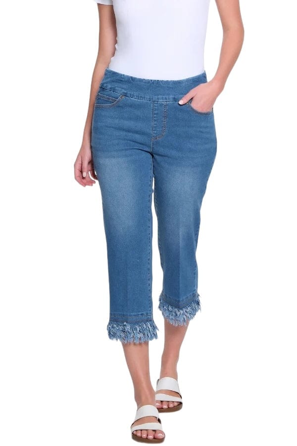 Pants Slimsations Full Fringe Cropped Jean In Denim Slimsations