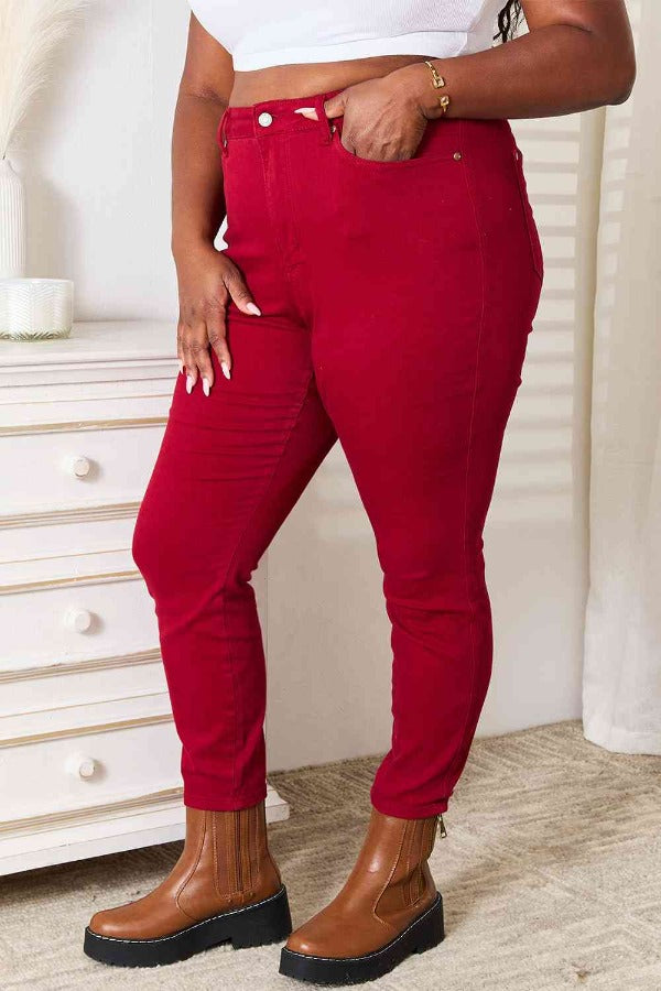 Bottoms Judy Blue Full Size High Waist Tummy Control Skinny Jeans Trendsi