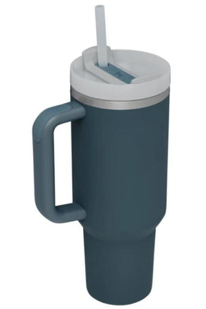 Stainless Steel Tumbler with Upgraded Handle and Straw Deep Teal / One Size Trendsi