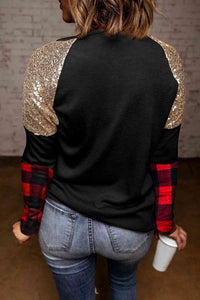 Graphic Sequin Long Sleeve T-Shirt Trendsi