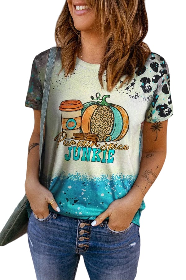 Graphic tees PUMPKIN SPICE Graphic Tee in Teal Trendsi