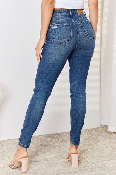 Jeans Judy Blue Full Size High Waist Distressed Slim Jeans Trendsi