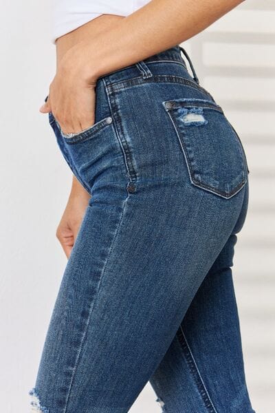 Jeans Judy Blue Full Size High Waist Distressed Slim Jeans Trendsi