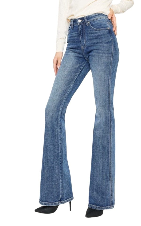 Jeans Kancan Cat's Whiskers High Waist Flare Jeans Trendsi