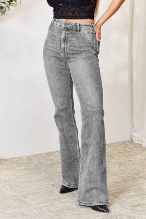 Jeans Kancan High Waist Slim Flare Jeans Trendsi