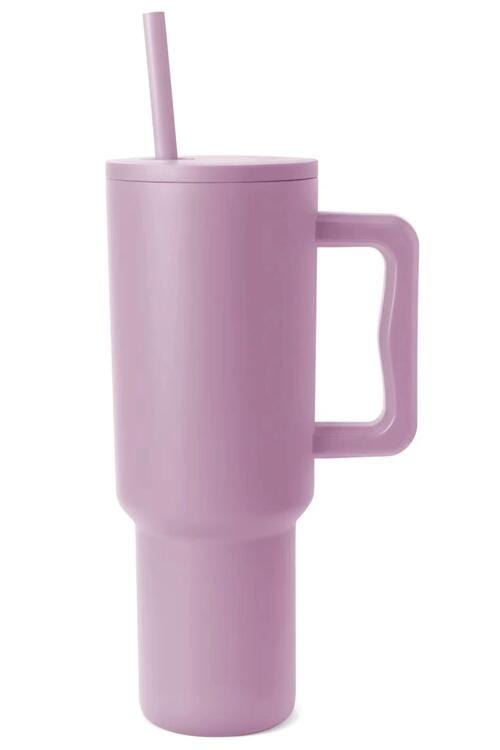 Monochromatic Stainless Steel Tumbler with Matching Straw Lilac / One Size Trendsi