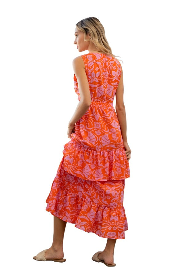 Sew In Love Full Size Floral Ruffled Maxi Sleeveless Dress Trendsi