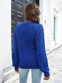 Sweater Round Neck Dropped Shoulder Sweater Trendsi