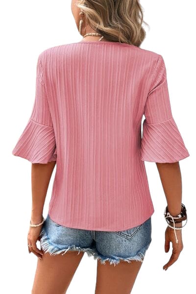 Tops ATG Jeanie Flounce Sleeve Pullover Top DustyPink back/ ATG Exclusive