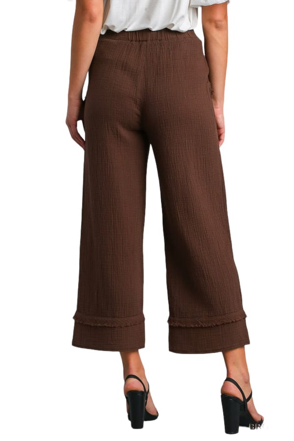 Clothing Umgee Mollie Wide Leg Pant in Brown Umgee