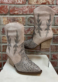 boots Very G Lux Low Sparkle Boot in Taupe Very G Footwear