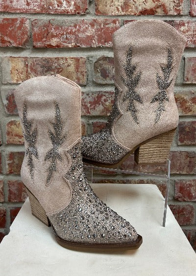 boots Very G Lux Low Sparkle Boot in Taupe Very G Footwear