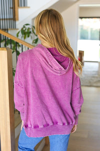 Call On Me Violet French Terry Snap Button Hoodie Zenana